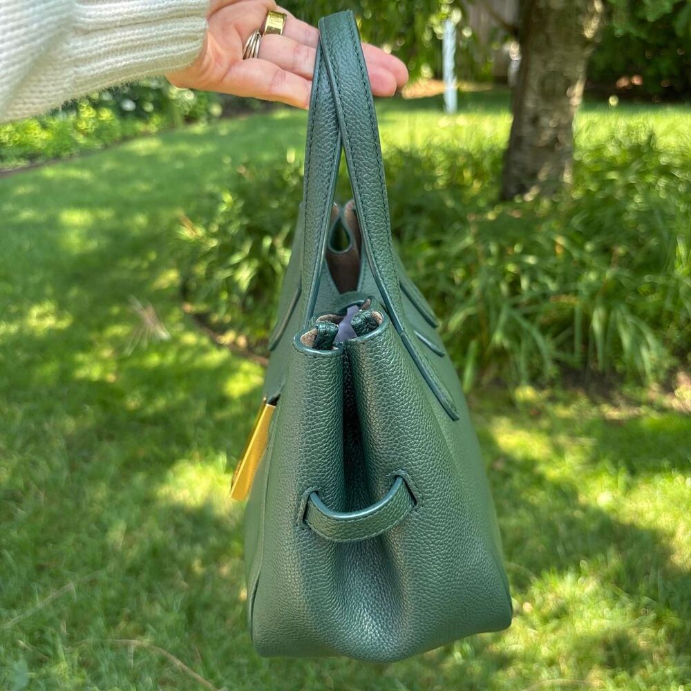 Polo Ralph Lauren Polo ID Leather Small Tote with Crossbody strap green - Picture 3 of 8